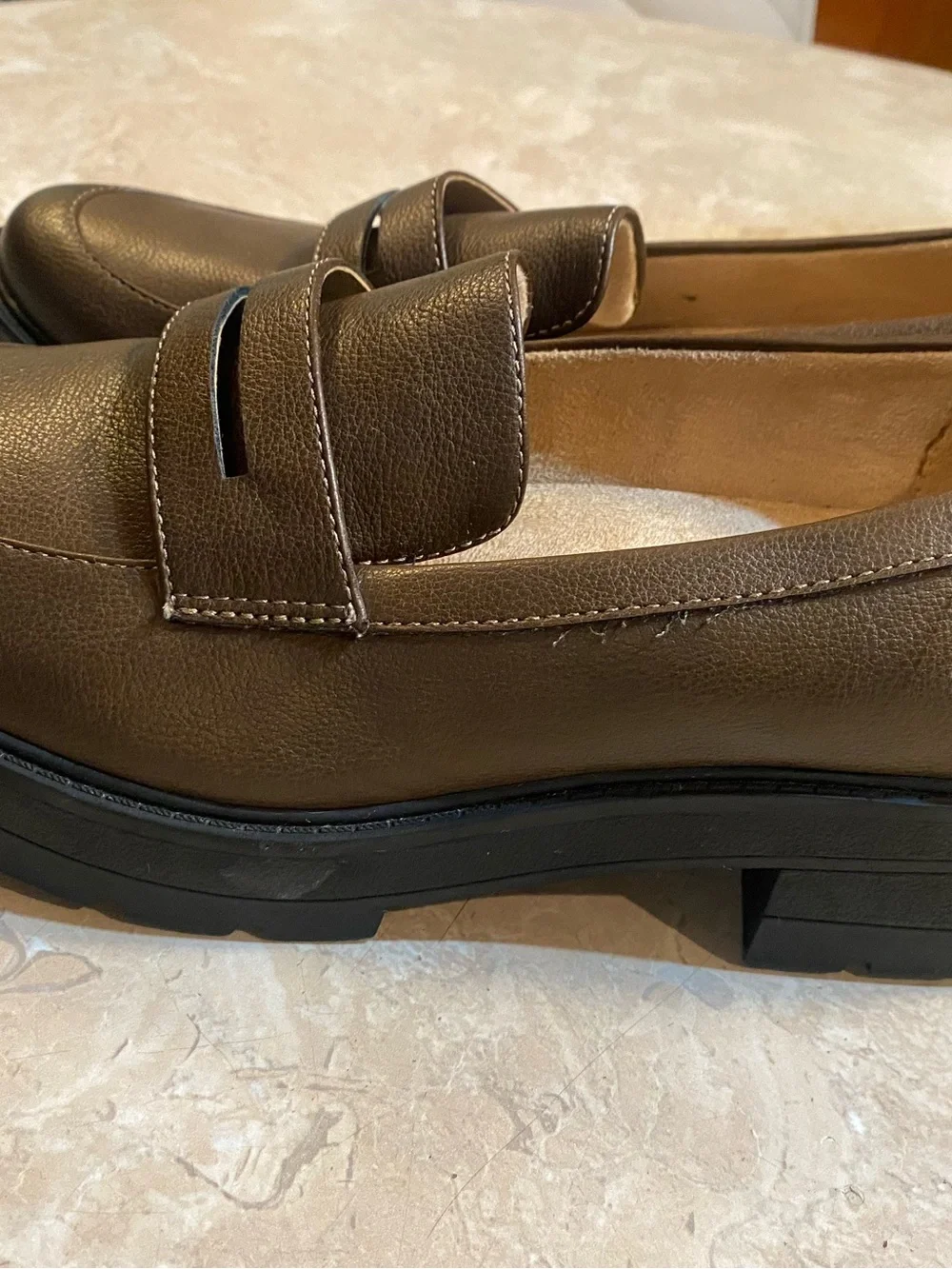 SOUL Naturalizer Women’s  Brown Leather Slip-On Loafers